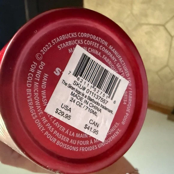 Starbucks Bold Red Tumbler with Lid - Picture 3 of 6